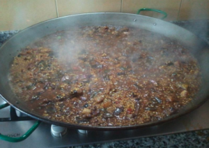 Arroz con magro y verduras